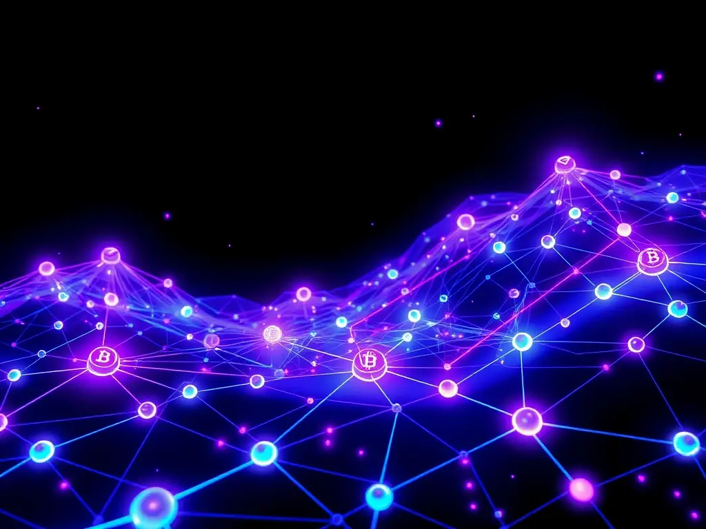 A futuristic image representing the convergence of artificial intelligence and blockchain technology, highlighting the firm's use of cutting-edge tools for investment analysis.