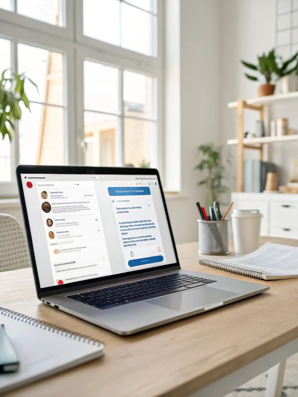 A sleek, modern interface of an AI-powered chatbot assisting a customer on a website, showcasing seamless customer interaction and instant support.